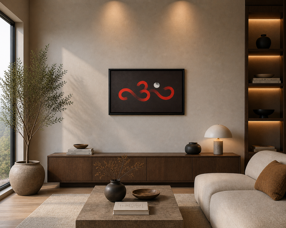 OM (Aum) Symbol Wall Art - Dry Brush Strokes